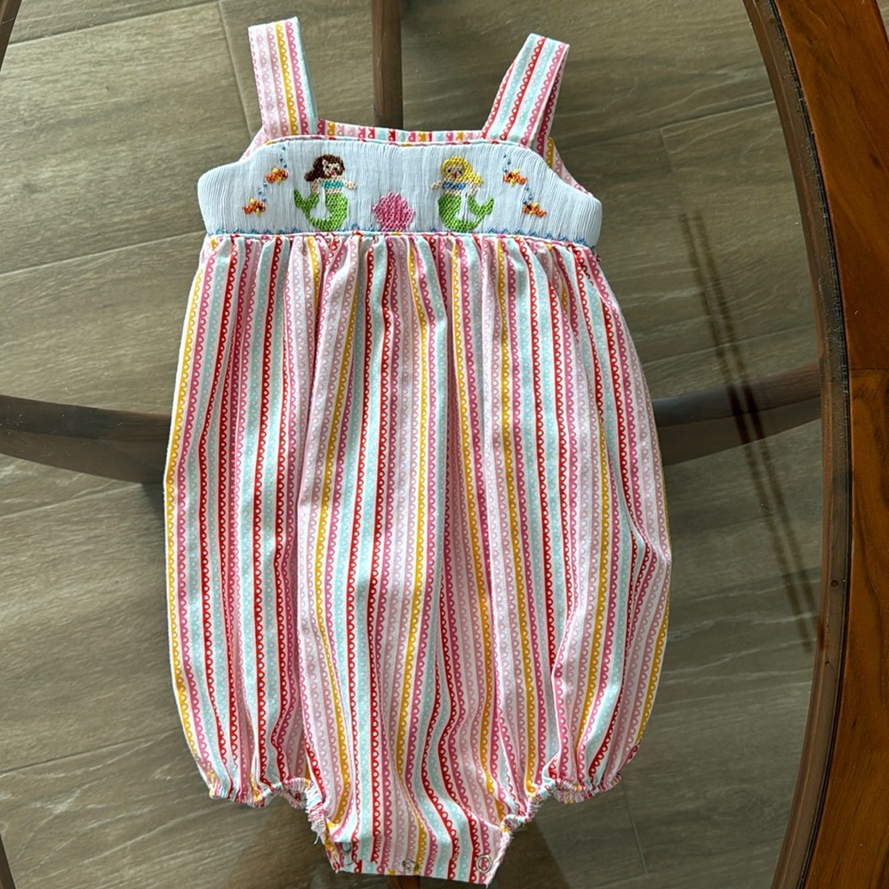 Baby Smocked mermaid romper